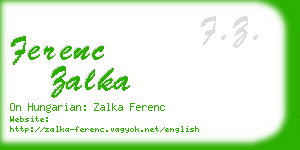 ferenc zalka business card